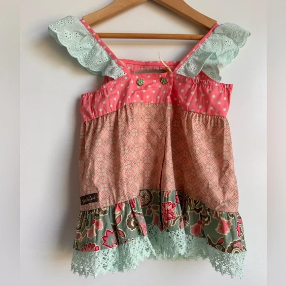 Matilda Jane Cooling Off Tunic Shirt Girls 6T  Happy‎ and Free Eyelet Lace NEW - Picture 8 of 9